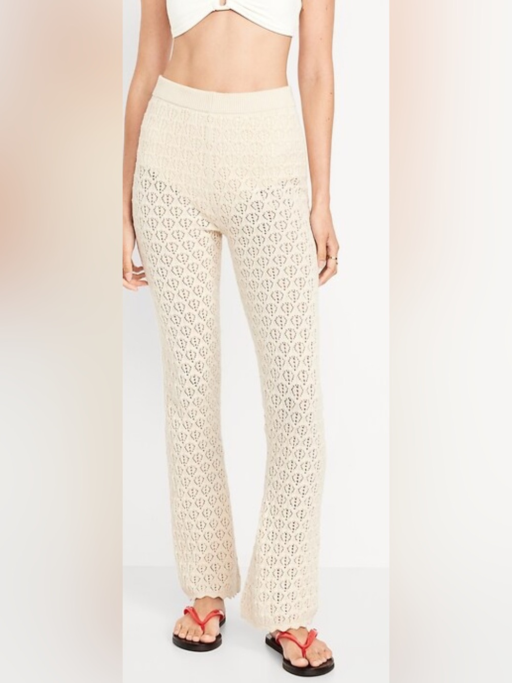 Old Navy High Waisted Crochet Flared Pants (Part of Set)